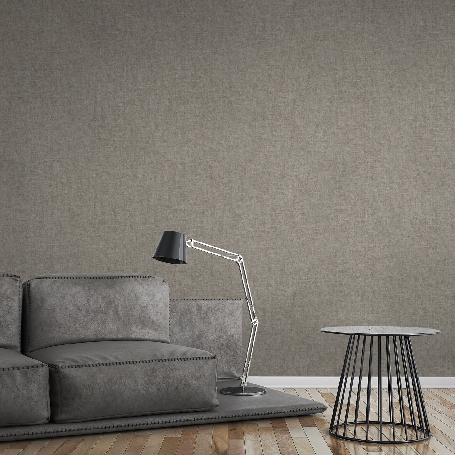 Mustertapete Vintage-Gewebe Taupe - 10,05 m x 0,53 m