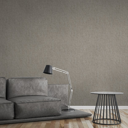 Mustertapete Vintage-Gewebe Taupe - 10,05 m x 0,53 m