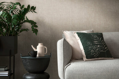 Mustertapete Vintage-Gewebe Taupe - 10,05 m x 0,53 m