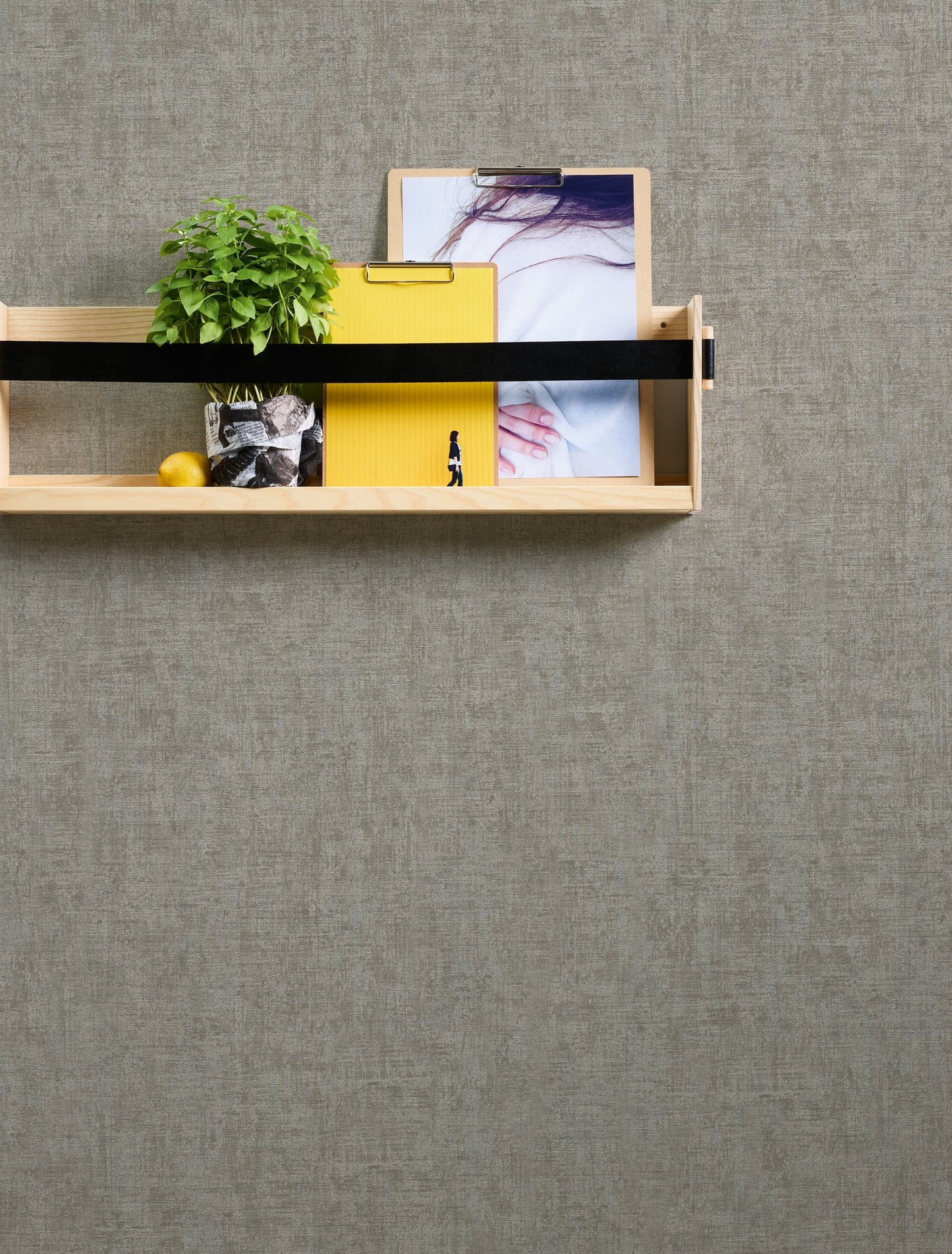 Mustertapete Vintage-Gewebe Taupe - 10,05 m x 0,53 m