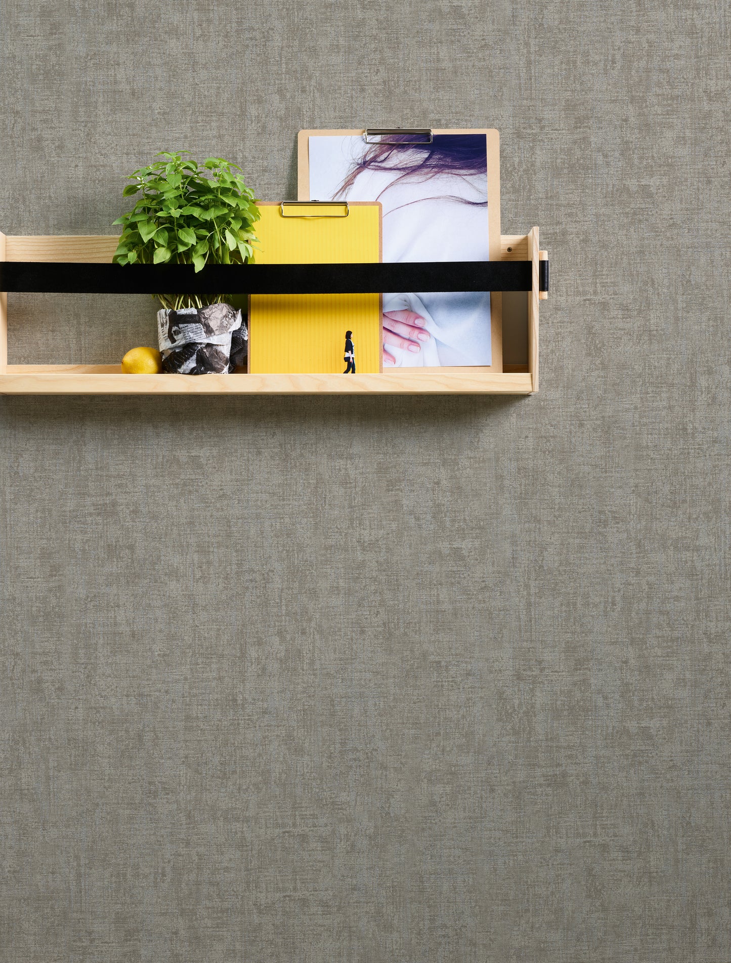 Mustertapete Vintage-Gewebe Taupe - 10,05 m x 0,53 m