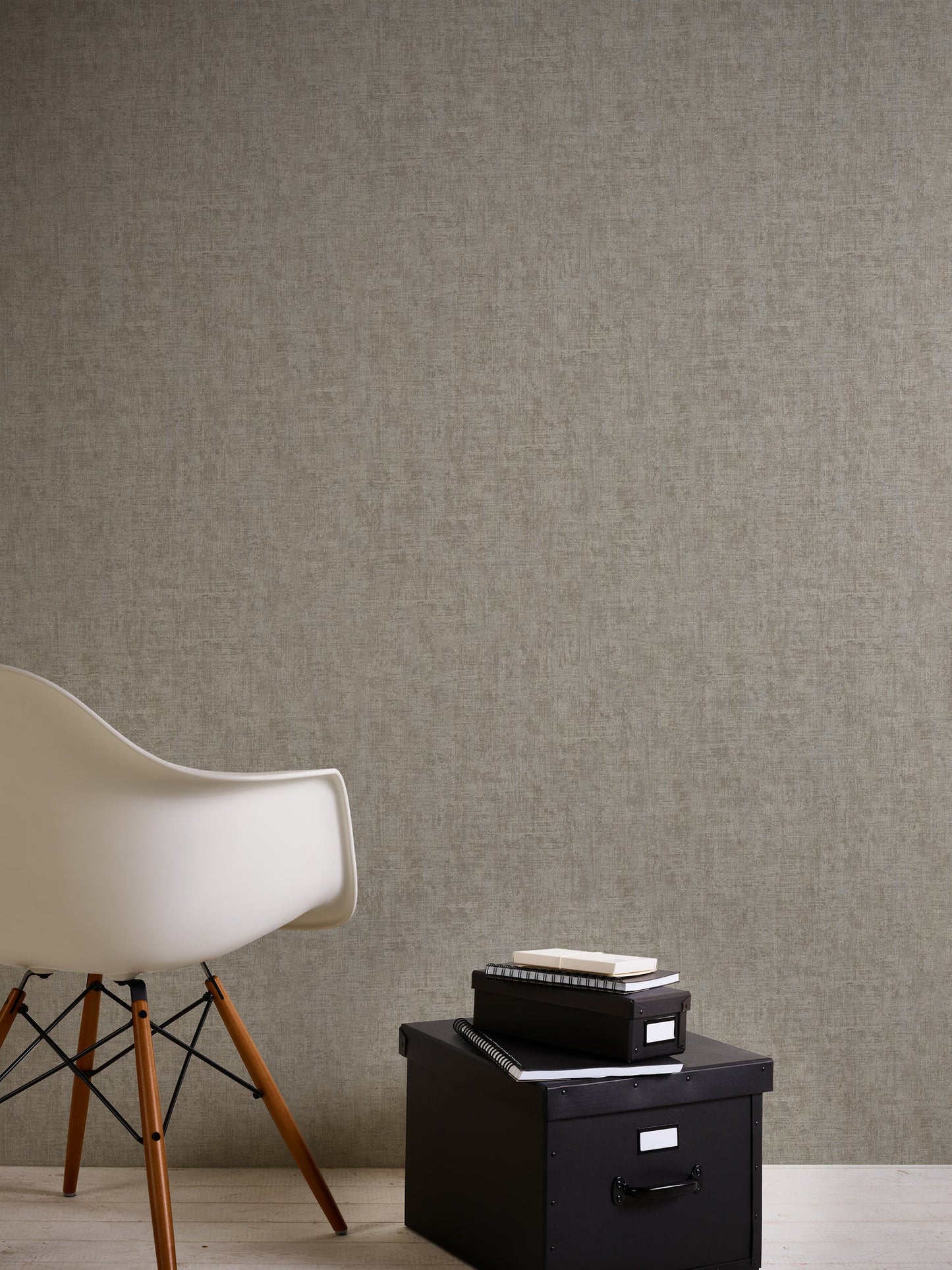 Mustertapete Vintage-Gewebe Taupe - 10,05 m x 0,53 m