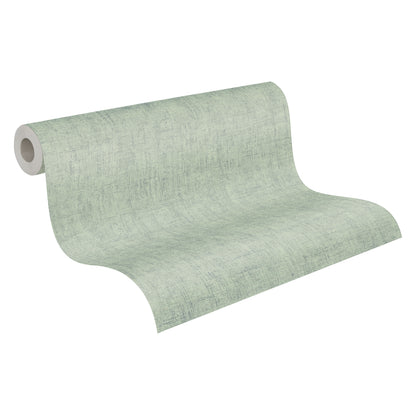 Mustertapete Vintage-Gewebe Salbeigrün - 10,05 m x 0,53 m