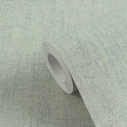Mustertapete Vintage-Gewebe Salbeigrün - 10,05 m x 0,53 m