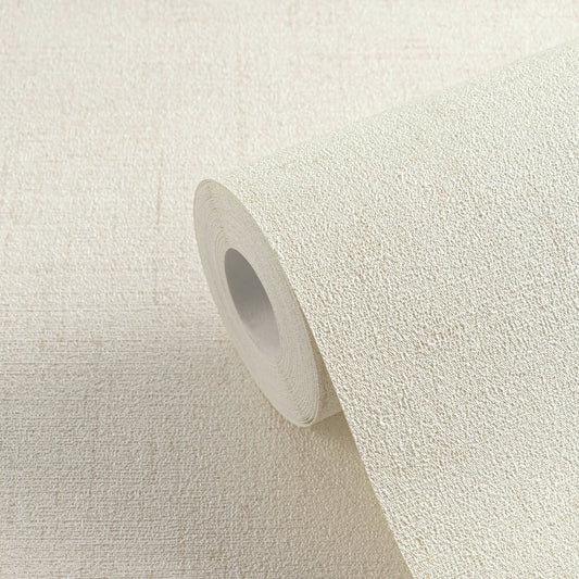 Strukturtapete Vintage-Gewebe Cremeweiß - 10,05 m x 0,53 m