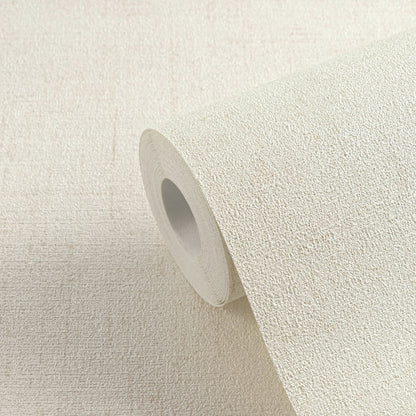 Mustertapete Vintage-Gewebe Cremeweiß - 10,05 m x 0,53 m