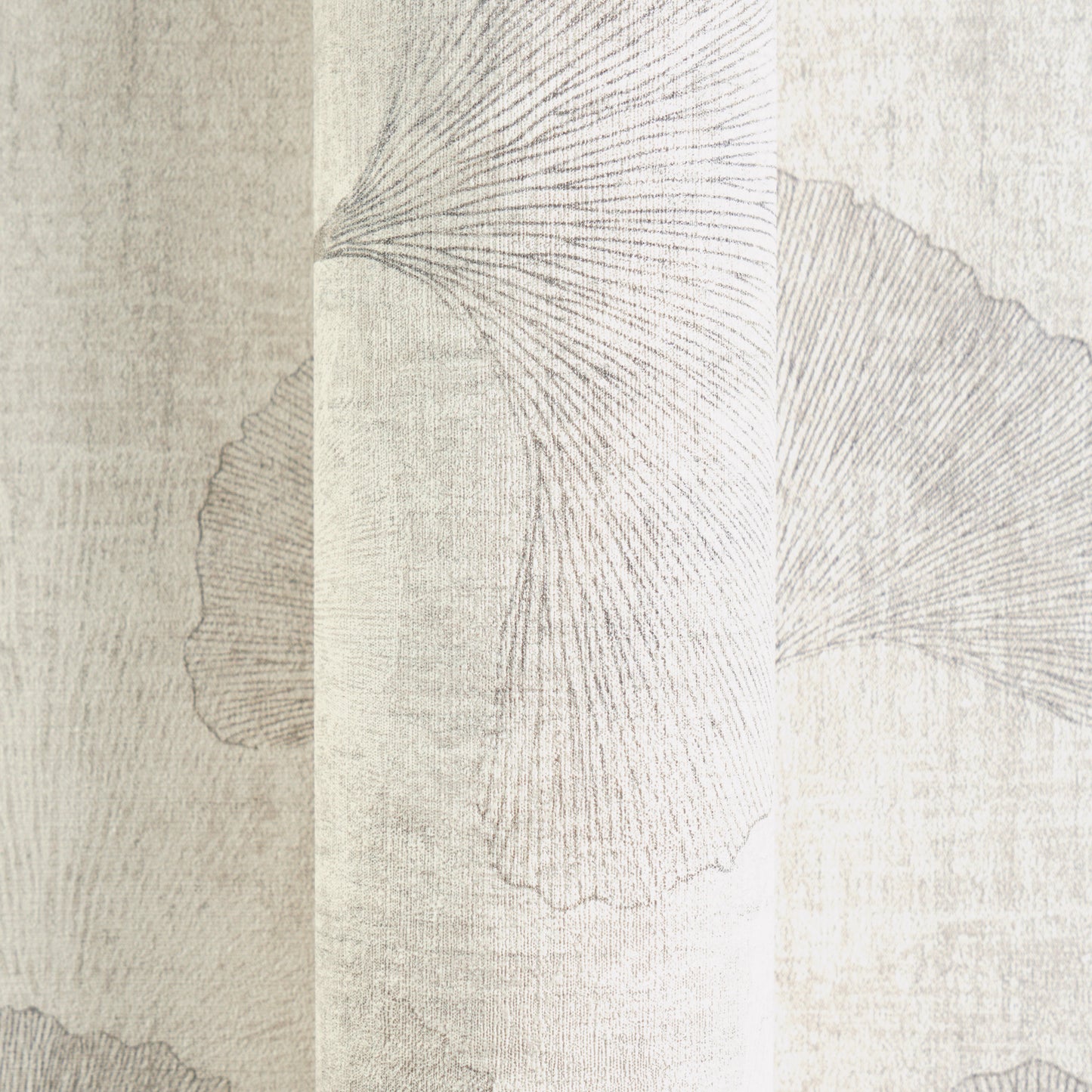Mustertapete Ginkgo Beige-Grau - 10,05 m x 0,53 m