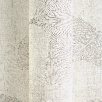 Mustertapete Ginkgo Beige-Grau - 10,05 m x 0,53 m