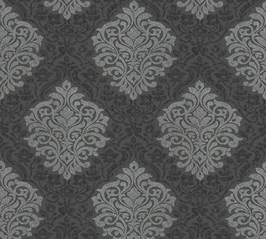 Architects Paper Alpha Direktdruck-Vliestapete Schwarz Silber Grau 10,05 m x 0,53 m