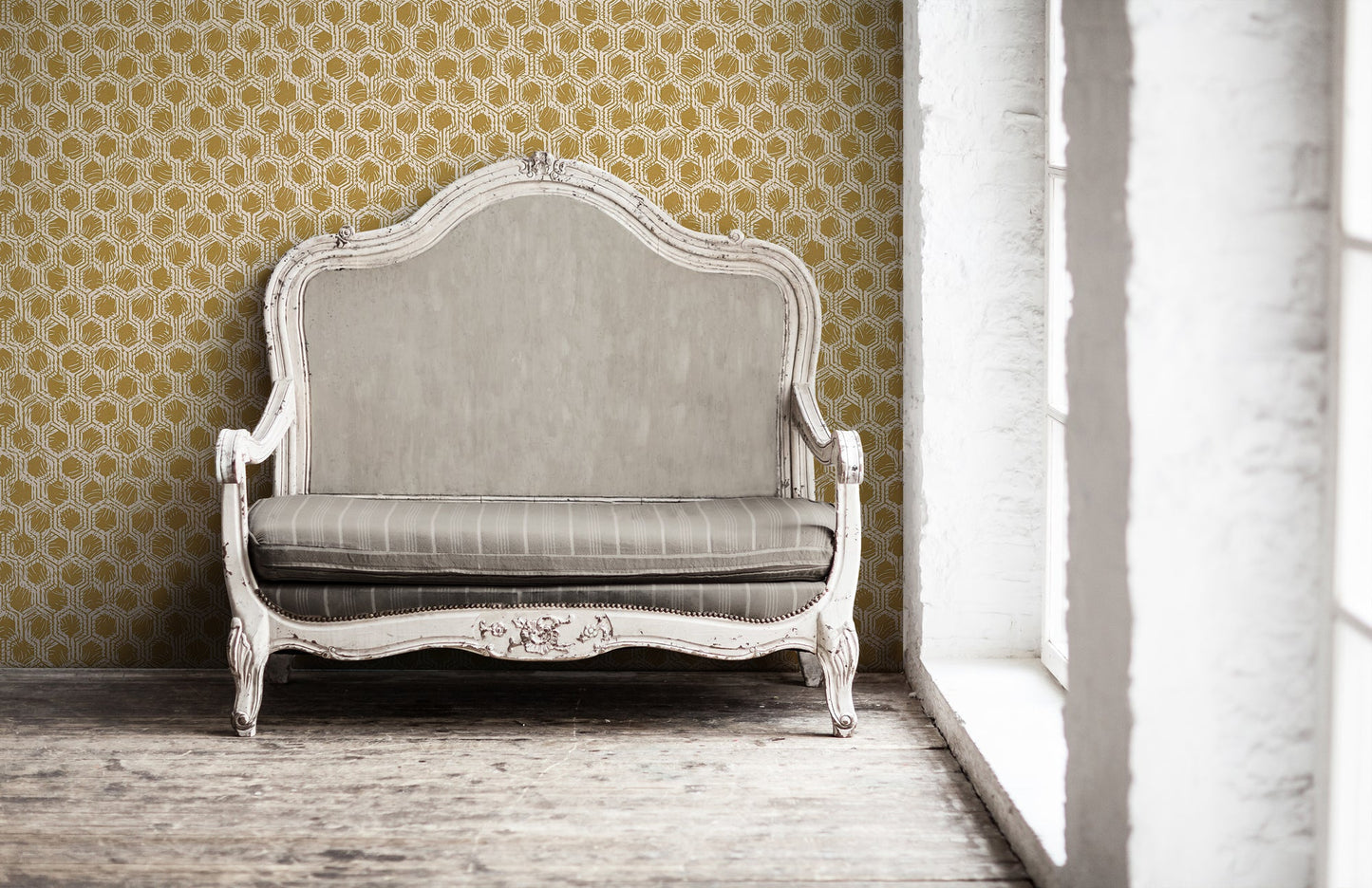 Architects Paper Alpha Direktdruck-Vliestapete Gold Beige 10,05 m x 0,53 m