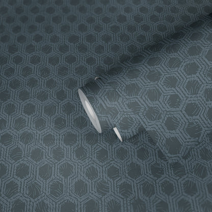 Architects Paper Alpha Direktdruck-Vliestapete Blau Silber 10,05 m x 0,53 m