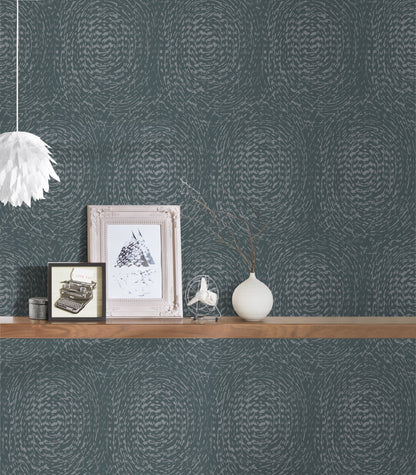 Architects Paper Alpha Kreisdesign Vliestapete Blau Silber Grau 10,05 m x 0,53 m