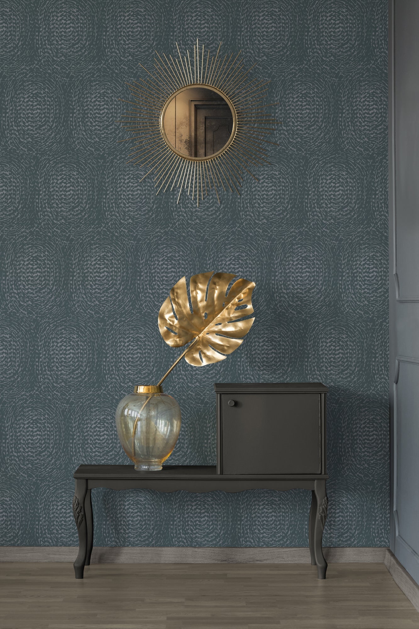 Architects Paper Alpha Kreisdesign Vliestapete Blau Silber Grau 10,05 m x 0,53 m