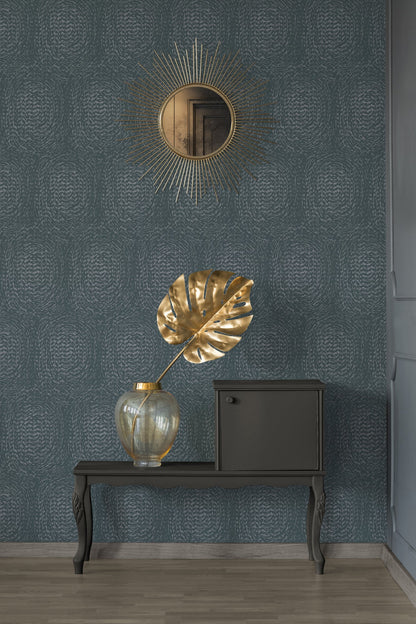 Architects Paper Alpha Kreisdesign Vliestapete Blau Silber Grau 10,05 m x 0,53 m