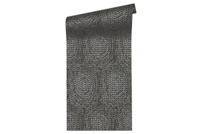 Architects Paper Alpha Kreisdesign Vliestapete Schwarz Silber 10,05 m x 0,53 m