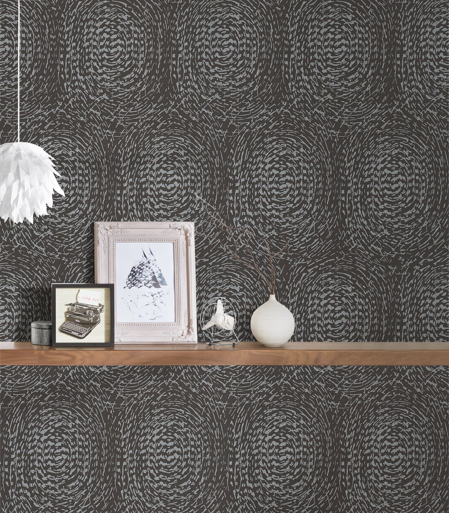 Architects Paper Alpha Kreisdesign Vliestapete Schwarz Silber 10,05 m x 0,53 m