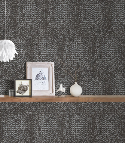 Architects Paper Alpha Kreisdesign Vliestapete Schwarz Silber 10,05 m x 0,53 m