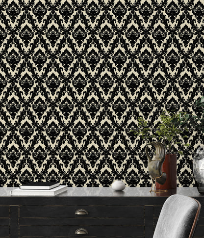 Architects Paper Castello Designtapete Schwarz Creme 10,05 m x 0,52 m