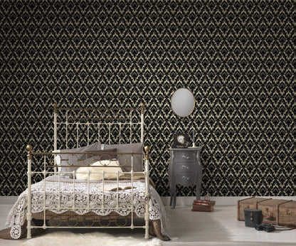 Architects Paper Castello Designtapete Schwarz Creme 10,05 m x 0,52 m