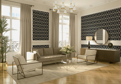 Architects Paper Castello Designtapete Schwarz Creme 10,05 m x 0,52 m