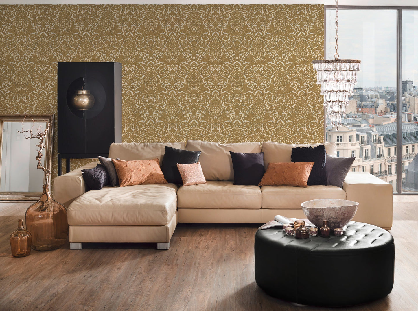 Architects Paper Castello Designtapete Gold Creme Braun 10,05 m x 0,52 m