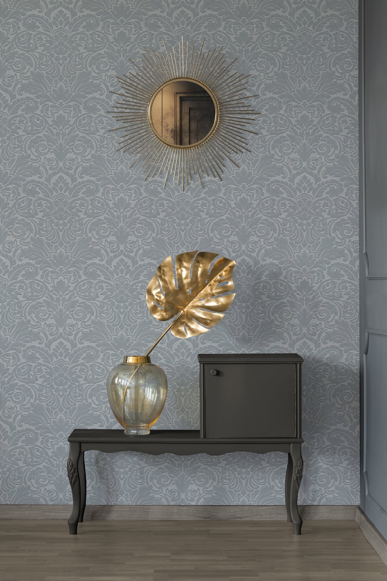 Architects Paper Castello Designtapete Silber Grau 10,05 m x 0,52 m