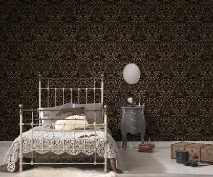 Architects Paper Castello Designtapete Schwarz Gold 10,05 m x 0,52 m