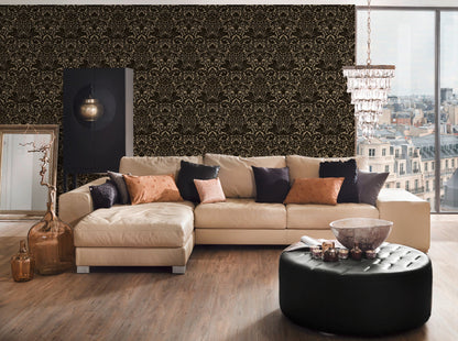 Architects Paper Castello Designtapete Schwarz Gold 10,05 m x 0,52 m