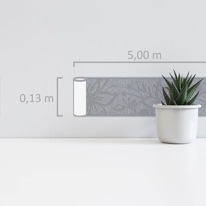 Only Borders 11 Dekobordüre selbstklebend Grau Metallic 5 m x 0,13 m