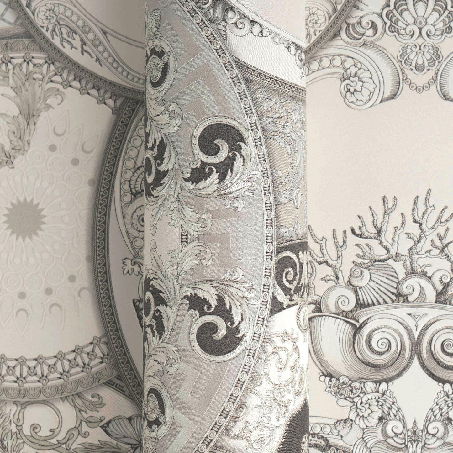 Versace Art De La Table Barock Tapete Weiß - 10,05 m x 0,70 m