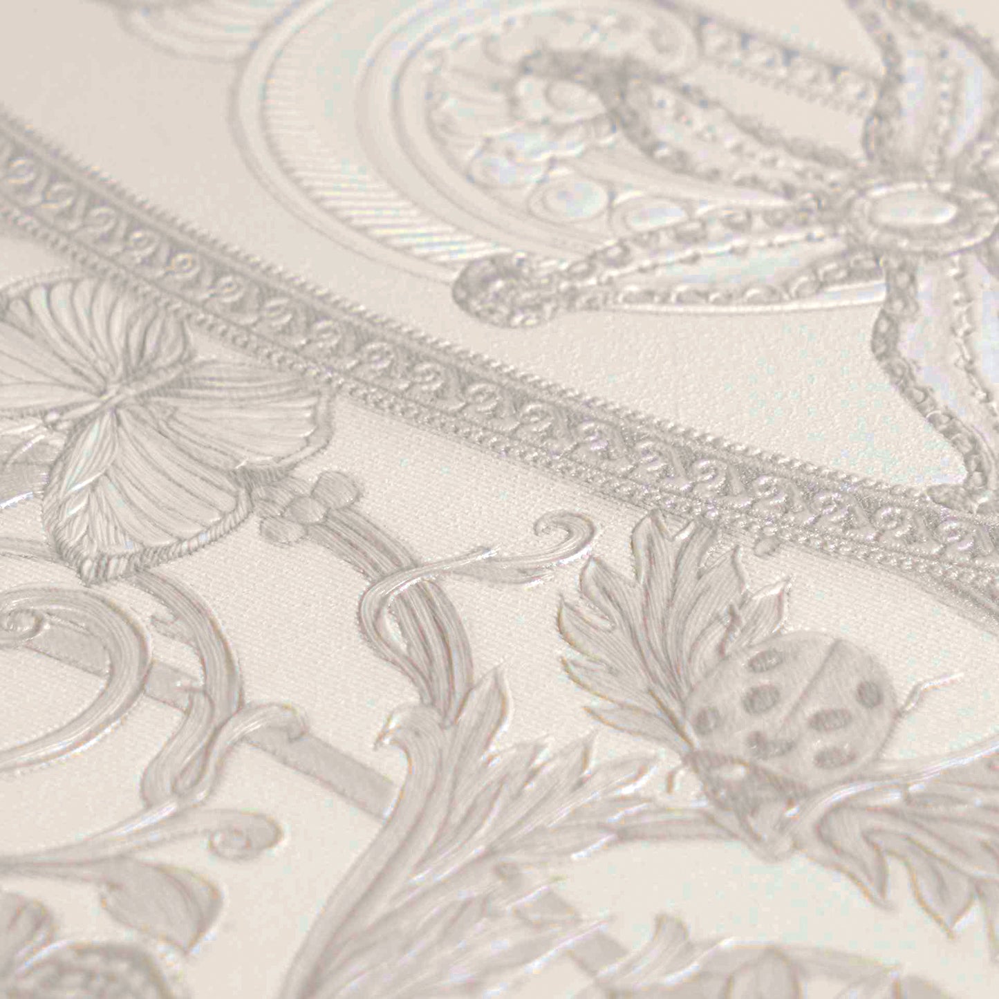 Versace Art De La Table Grau Weiß - 10,05 m x 0,70 m