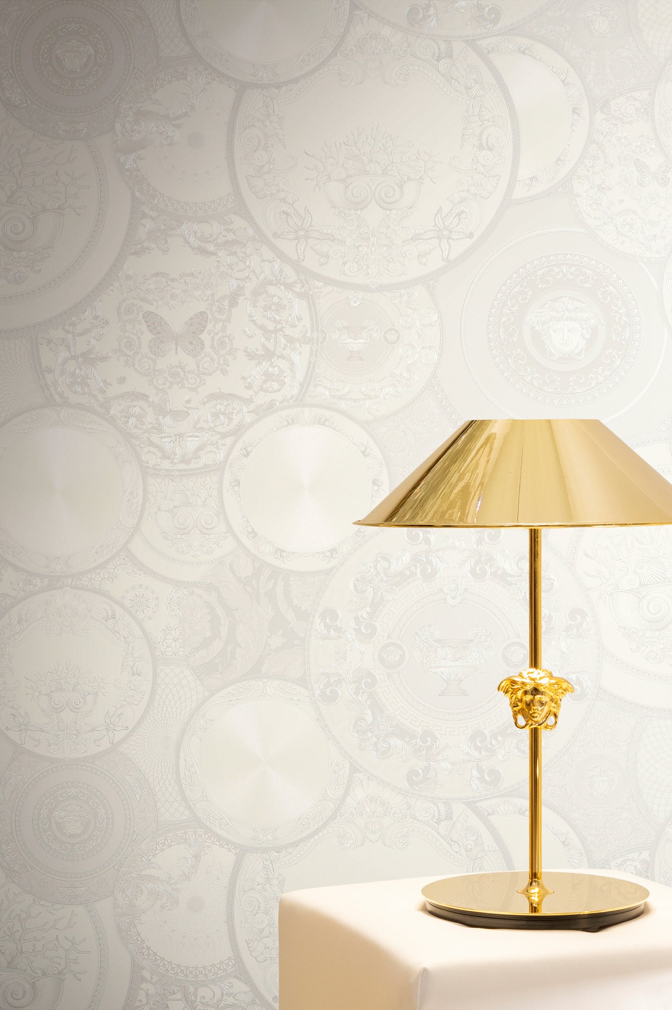 Versace Art De La Table Grau Weiß - 10,05 m x 0,70 m