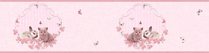 Little Stars Dekobordüre Rosa Silber Bunt 5,00 m x 0,13 m