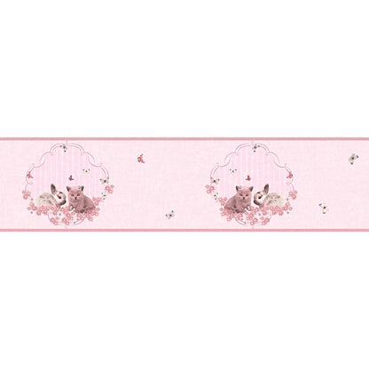 Little Stars Dekobordüre Rosa Silber Bunt 5,00 m x 0,13 m