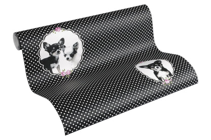 Little Stars Kinderzimmer Vliestapete Schwarz Lila 10,05 m x 0,53 m