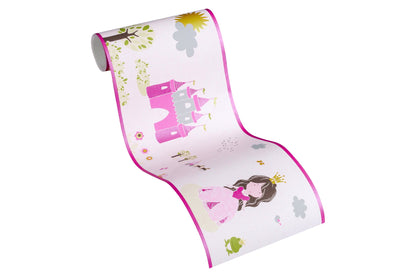 Little Stars Dekobordüre Rosa Grau Gold Grün 5,00 m x 0,17 m