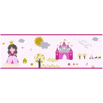 Little Stars Dekobordüre Rosa Grau Gold Grün 5,00 m x 0,17 m