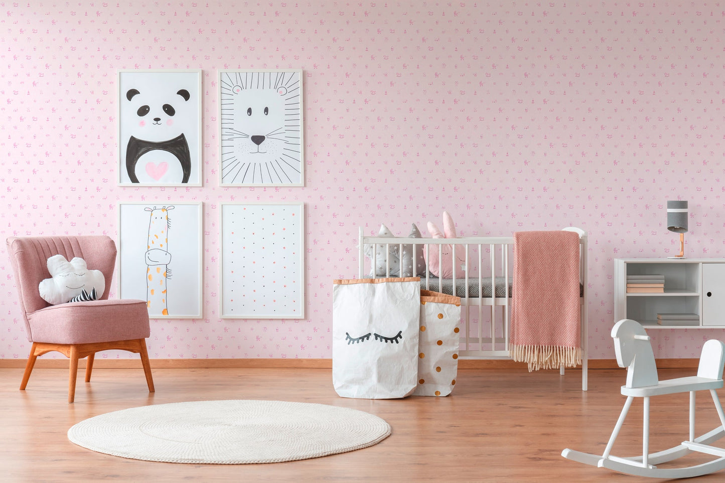 Little Stars Direktdruck-Vliestapete Rosa 10,05 m x 0,53 m