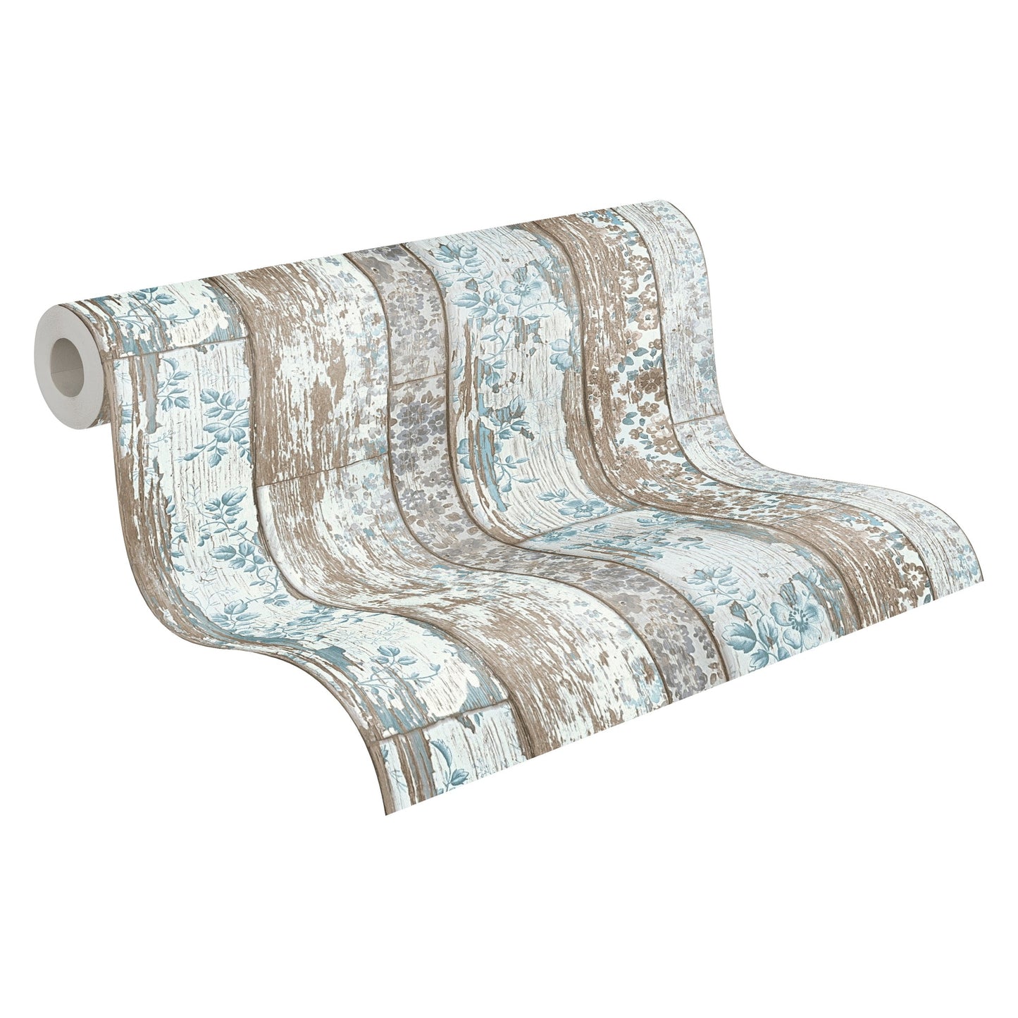 Elements Vinyl-Vliestapete Blau Braun Grau 10,05 m x 0,53 m