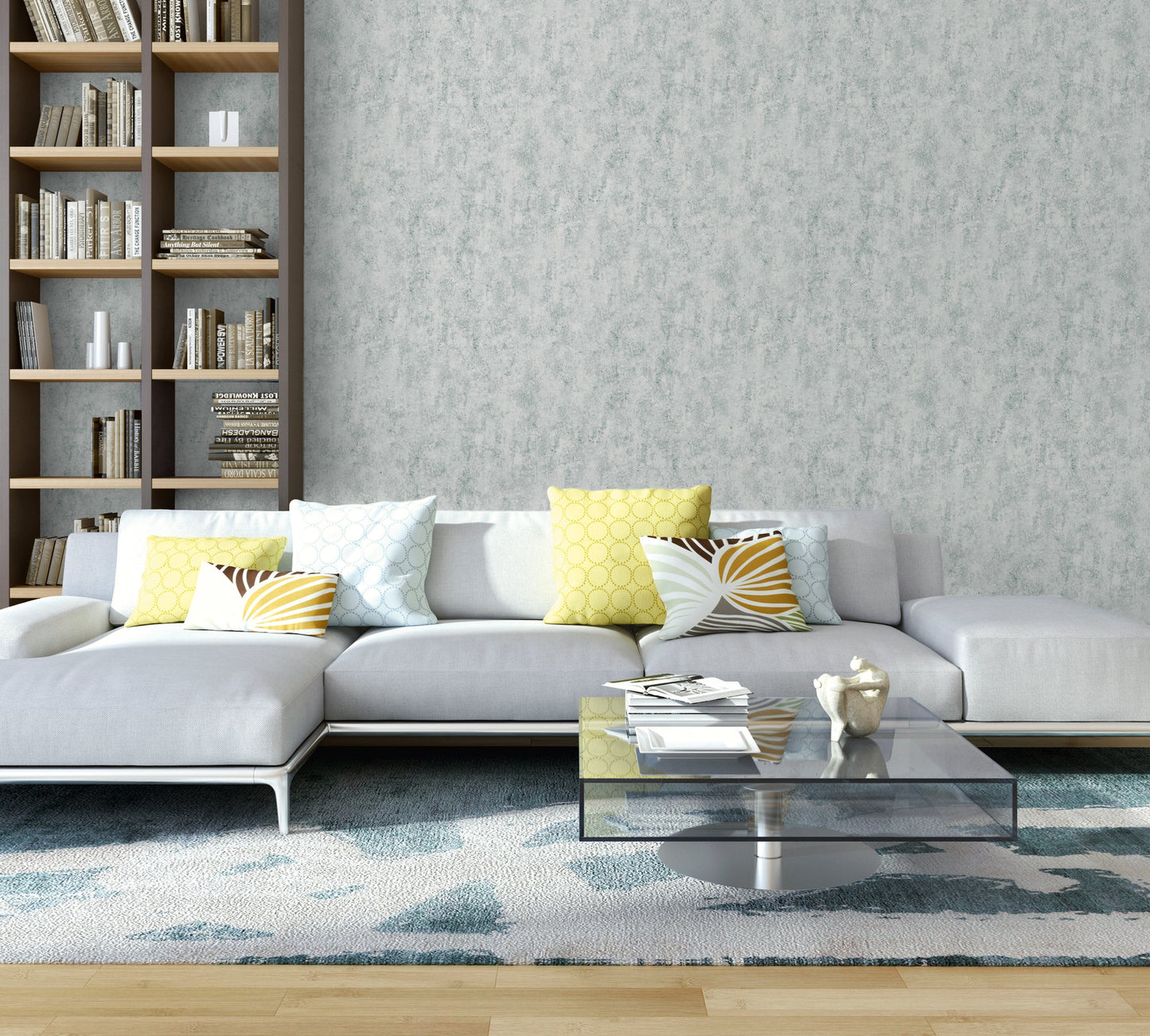 Beton Concrete und More Vinyl-Vliestapete Grau Silber 10,05 m x 0,53 m