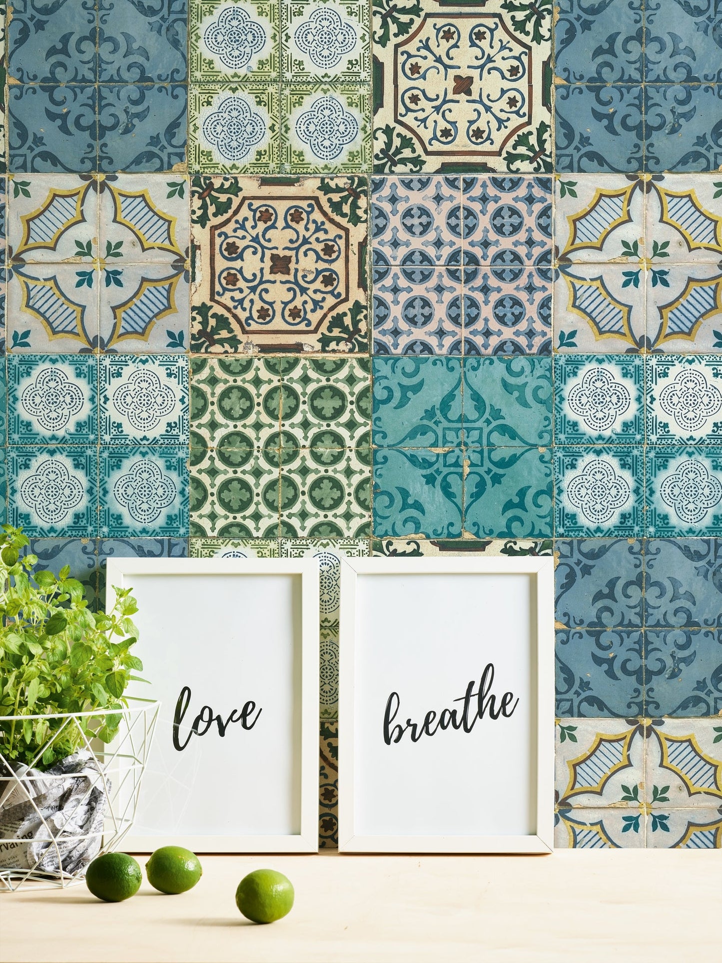 Authentic Walls 2 Vinyl-Vliestapete Blau Grün Gelb 10,05 m x 0,53 m