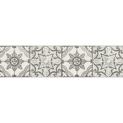 Only Borders 11 Dekobordüre selbstklebend Schwarz Weiß Grau 5 m x 0,13 m