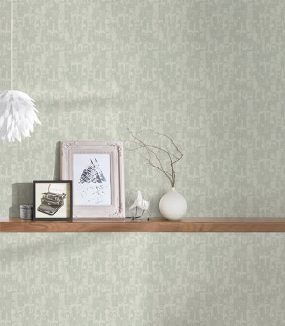 Architects Paper Di Seta Vlies-Textiltapete Grün Creme 10,05 m x 0,70 m