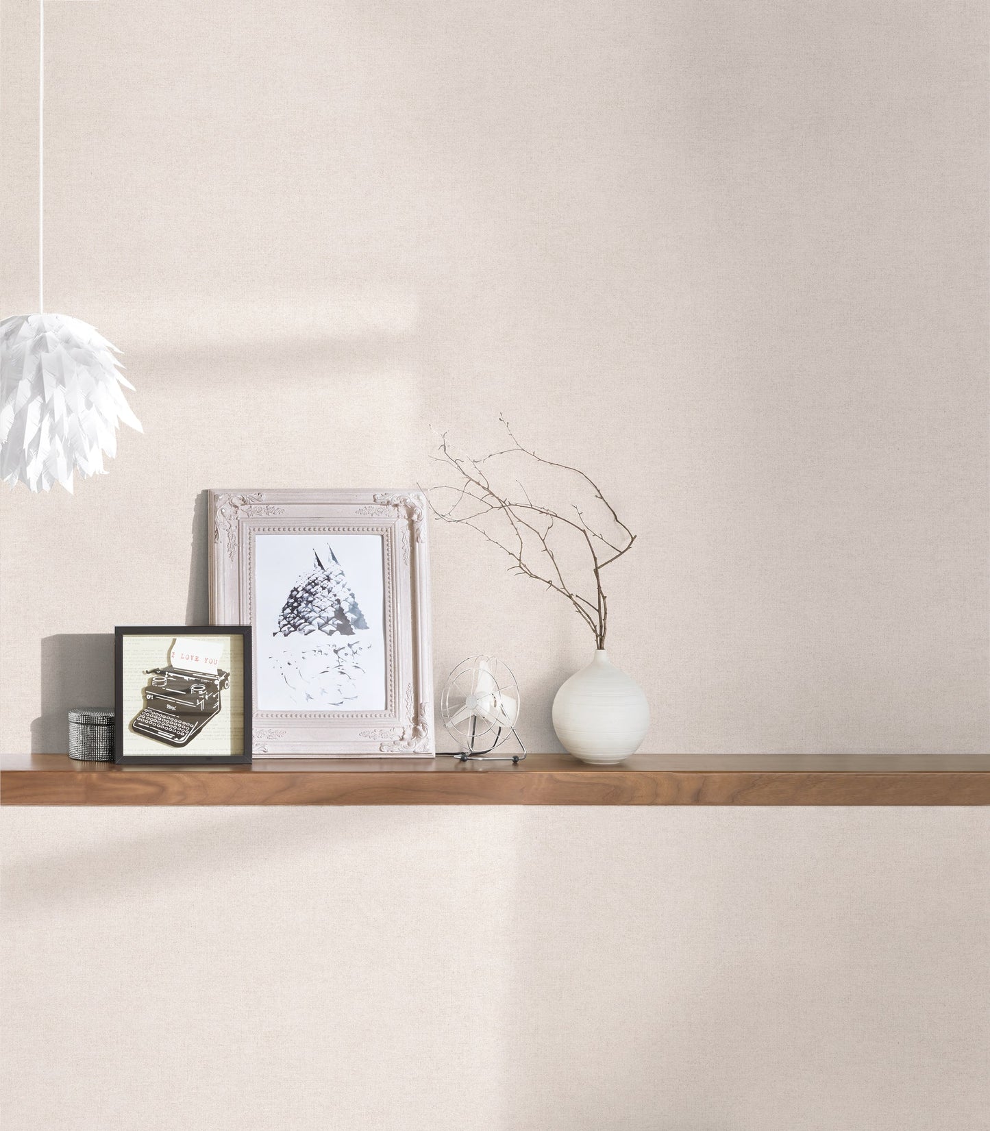 Mustertapete Leinen Sandbeige - 10,05 m x 0,53 m