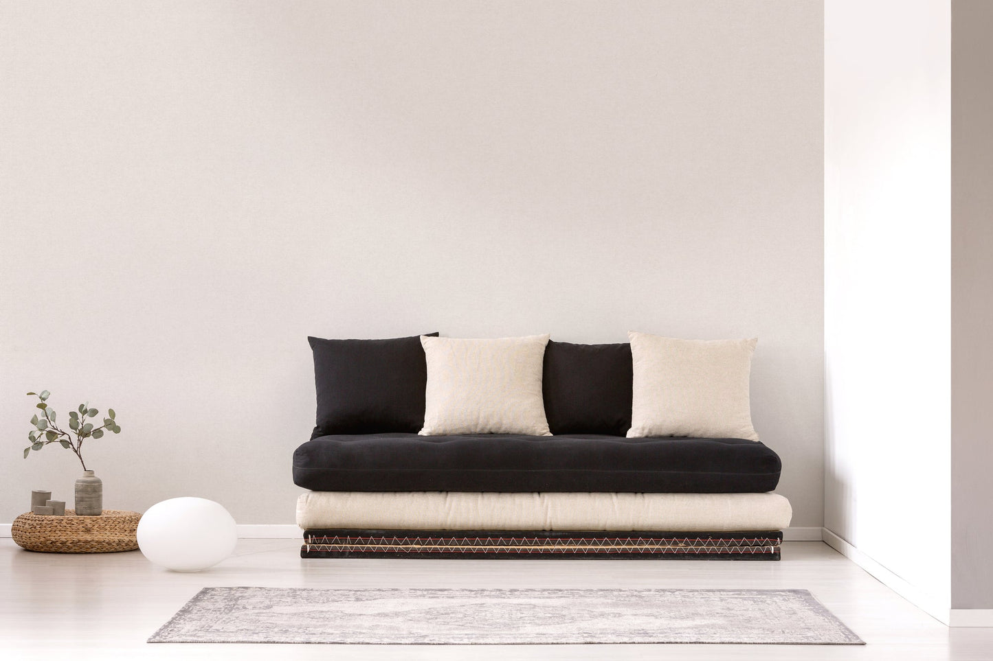 Mustertapete Leinen Sandbeige - 10,05 m x 0,53 m