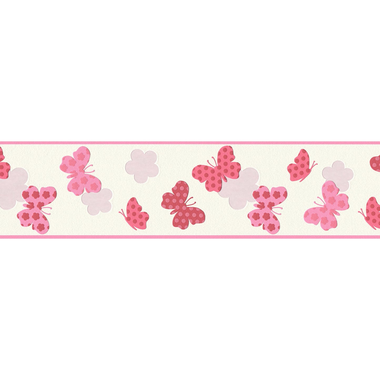 Only Borders 10 Dekobordüre Rosa Rot Weiß 5,00 m x 0,13 m