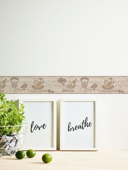 Only Borders 10 Dekobordüre Braun Grau Beige 5 m x 0,13 m