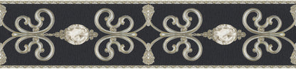 Only Borders 10 Dekobordüre selbstklebend Silber Schwarz 5,00 m x 0,15 m