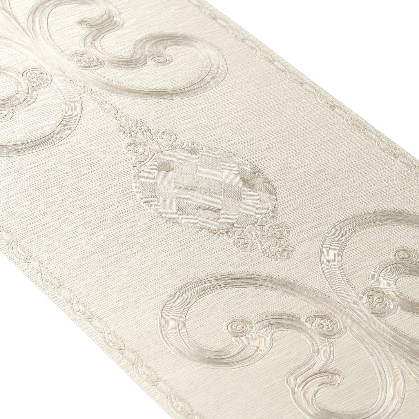 Only Borders 10 Dekobordüre selbstklebend Silber Creme 5,00 m x 0,15 m