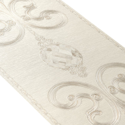 Only Borders 10 Dekobordüre selbstklebend Silber Creme 5,00 m x 0,15 m